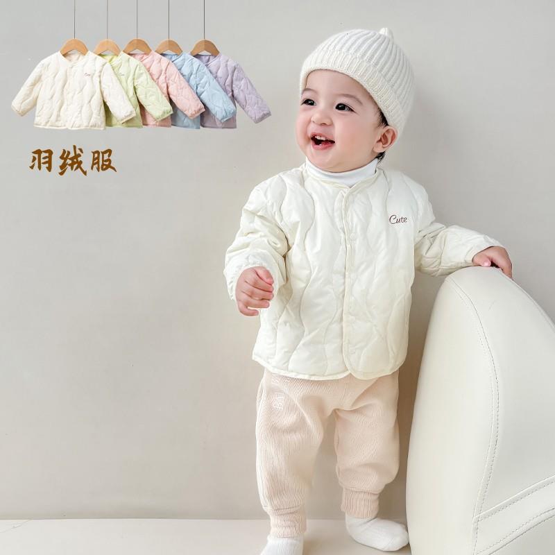 巴ʚ拉巴ʚ拉冬季婴儿羽绒外套中小童轻薄白鸭绒内胆男女童保暖百搭