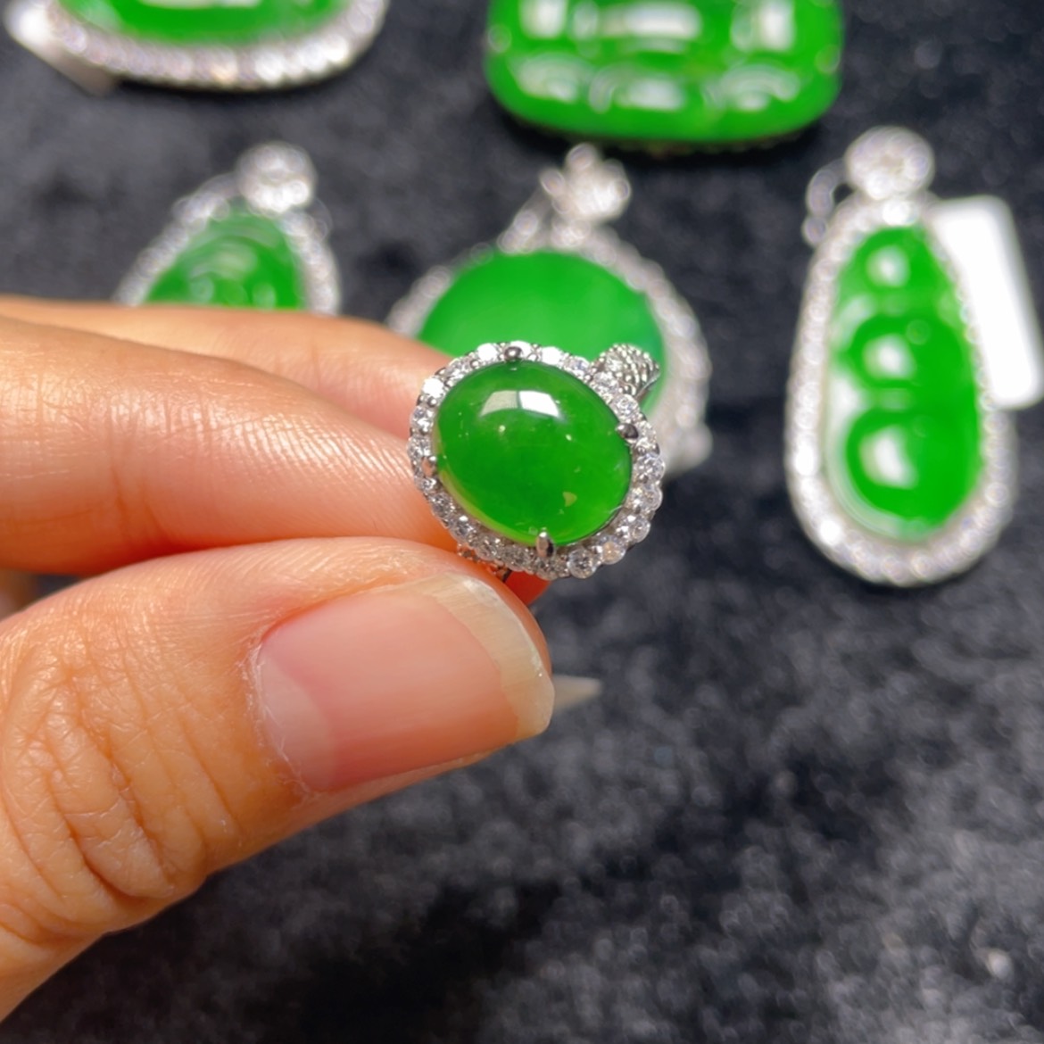 【闪购商品】翡翠戒指银S925镶嵌