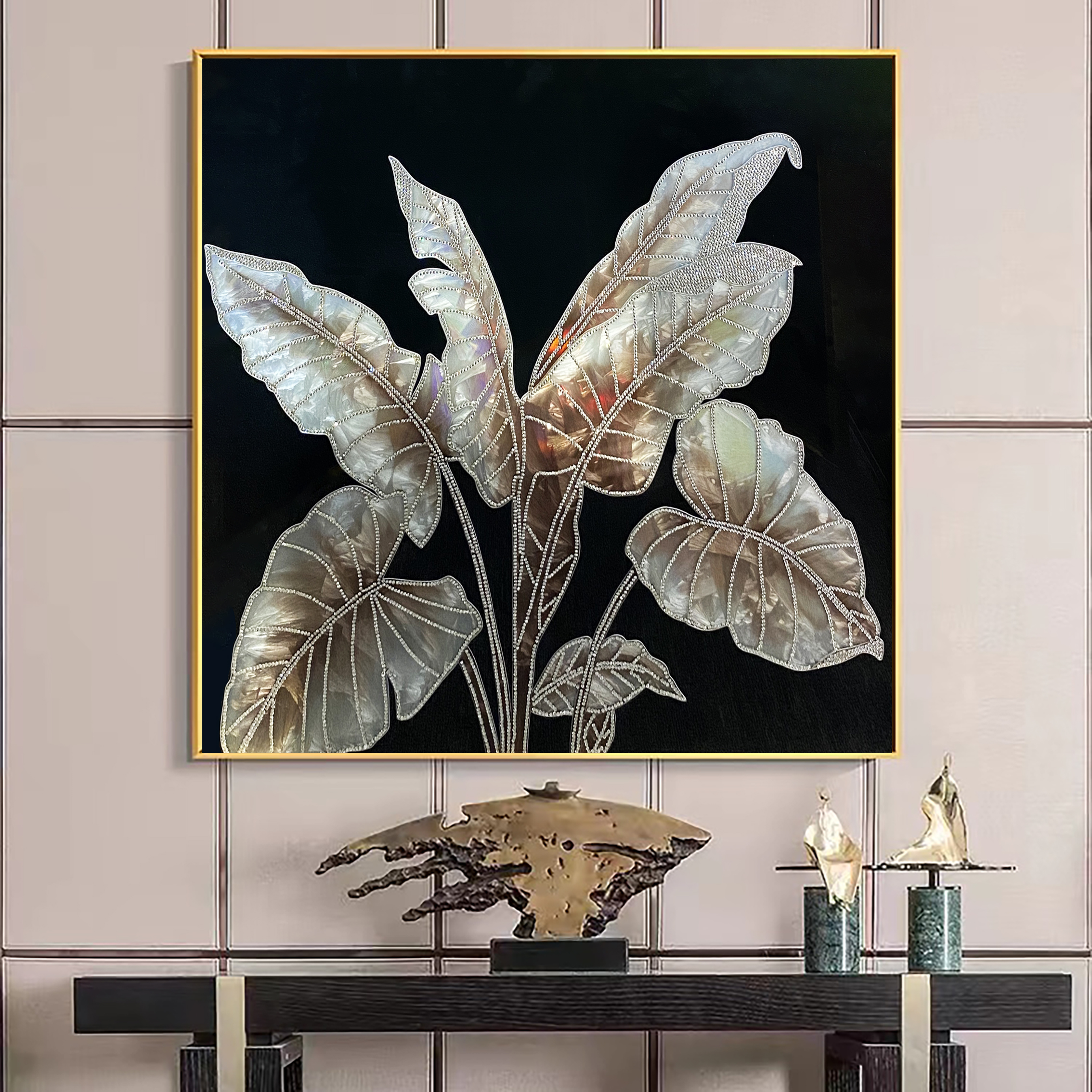 F《家大业大》轻奢珐琅彩装饰画客厅餐厅玄关画