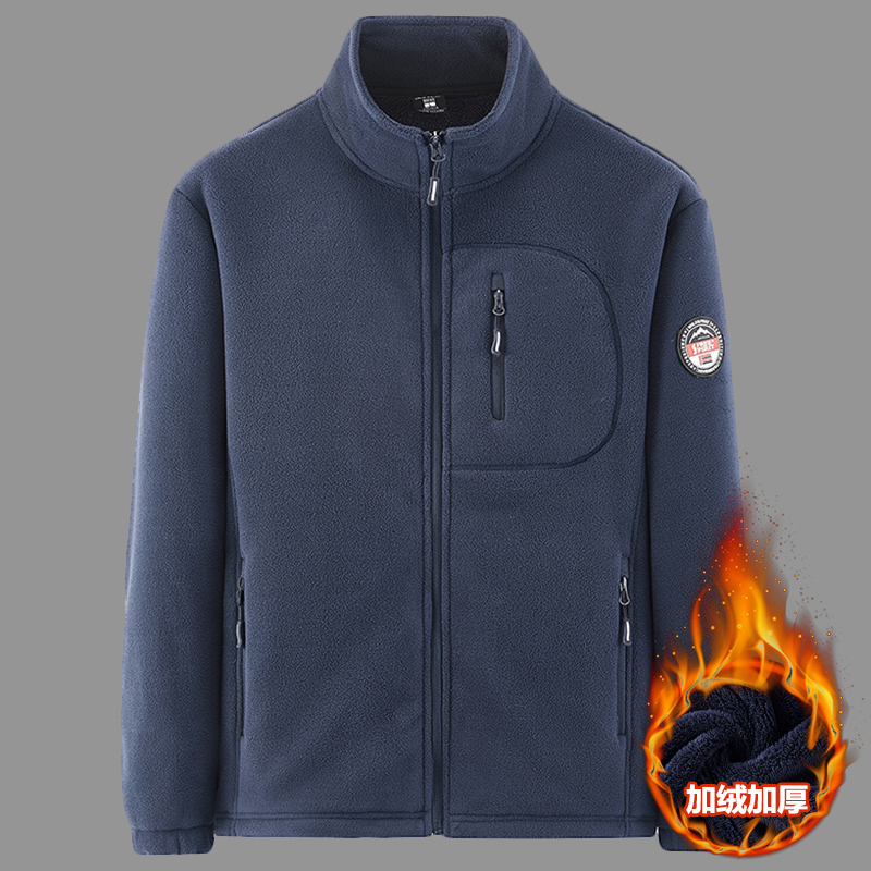 【秋冬上新】户外防风抗寒加厚摇粒绒外套男加绒卫衣保暖抓绒衣2318