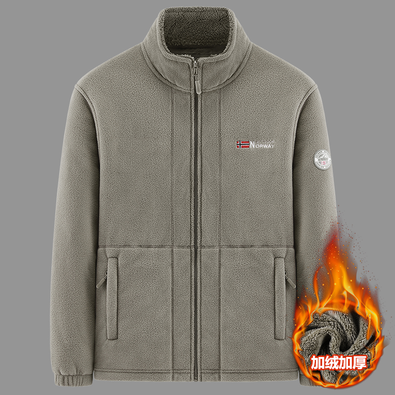 【加绒加厚】秋冬加厚摇粒绒外套男户外防风抗寒加绒卫衣保暖抓绒衣