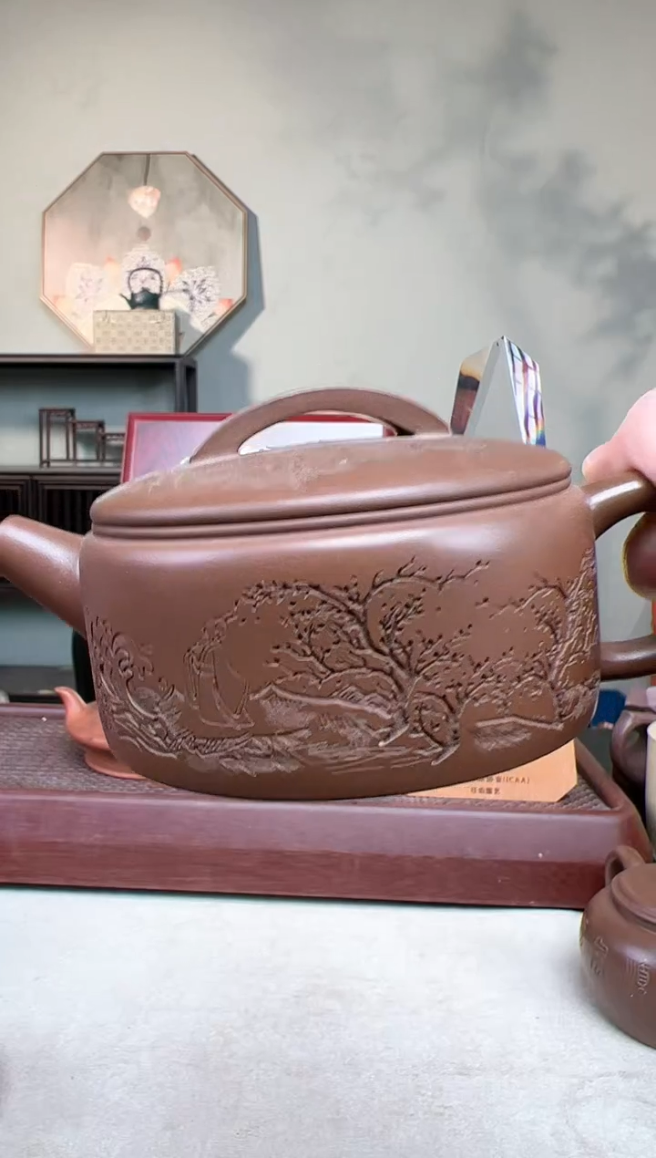 【闪购商品】紫砂茶壶汉瓦  刻绘