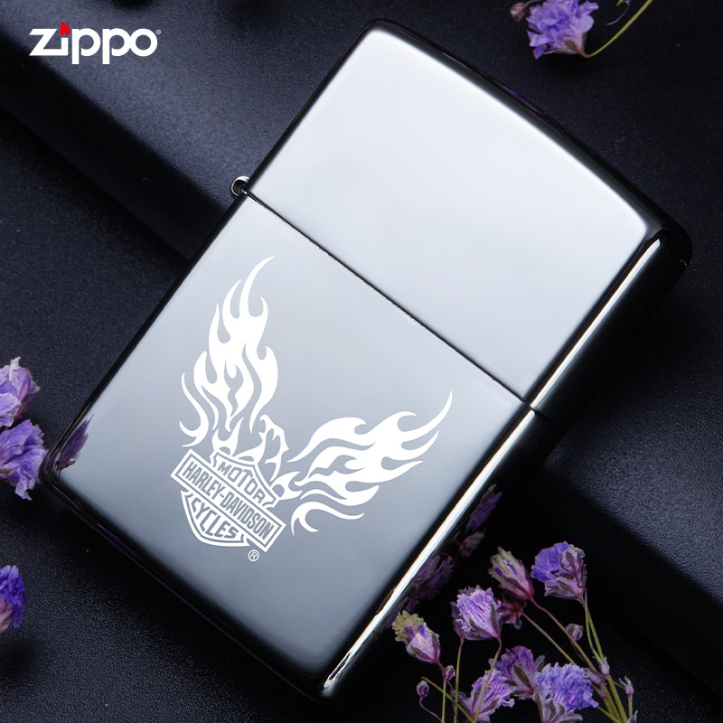 ZIPPO打火机【哈雷白冰】官方正品正版煤油防风打火机礼物DYH1X1