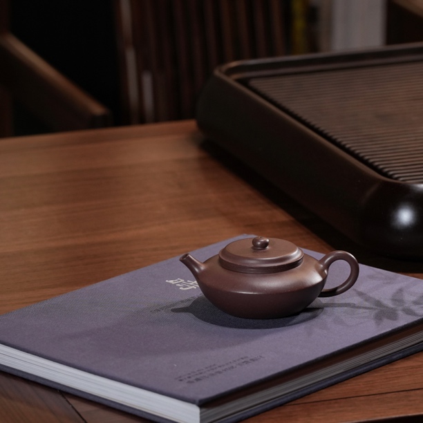 大彬虚扁 黄敏洪 紫砂壶 180cc 紫泥