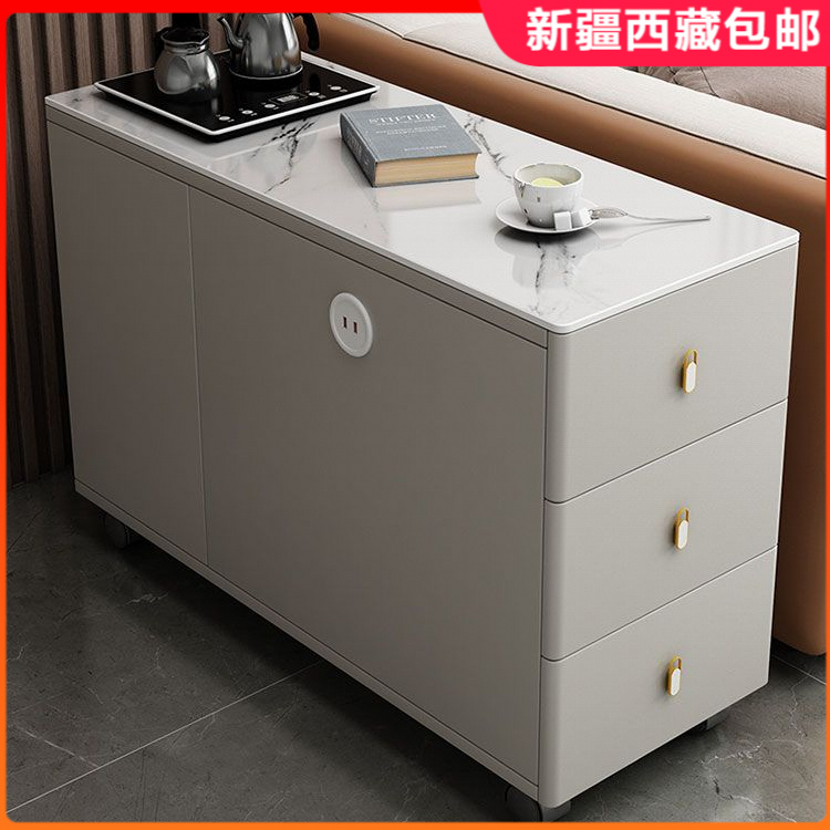 新疆包邮轻奢沙发边柜客厅可移动角几简约现代移动小茶几岩板边几