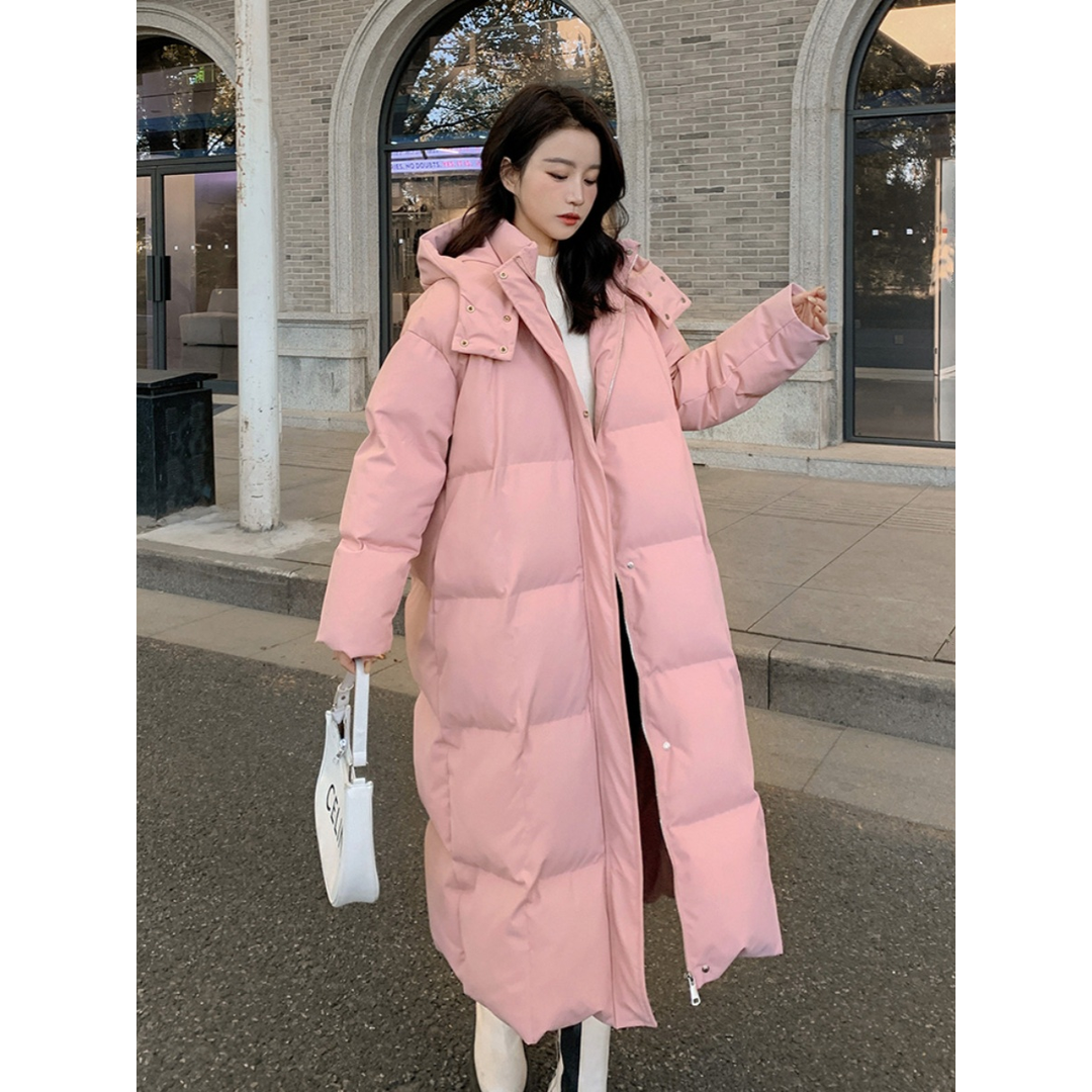 品牌断码羽绒服服女2023冬装韩版过膝棉袄高个子170超长款到