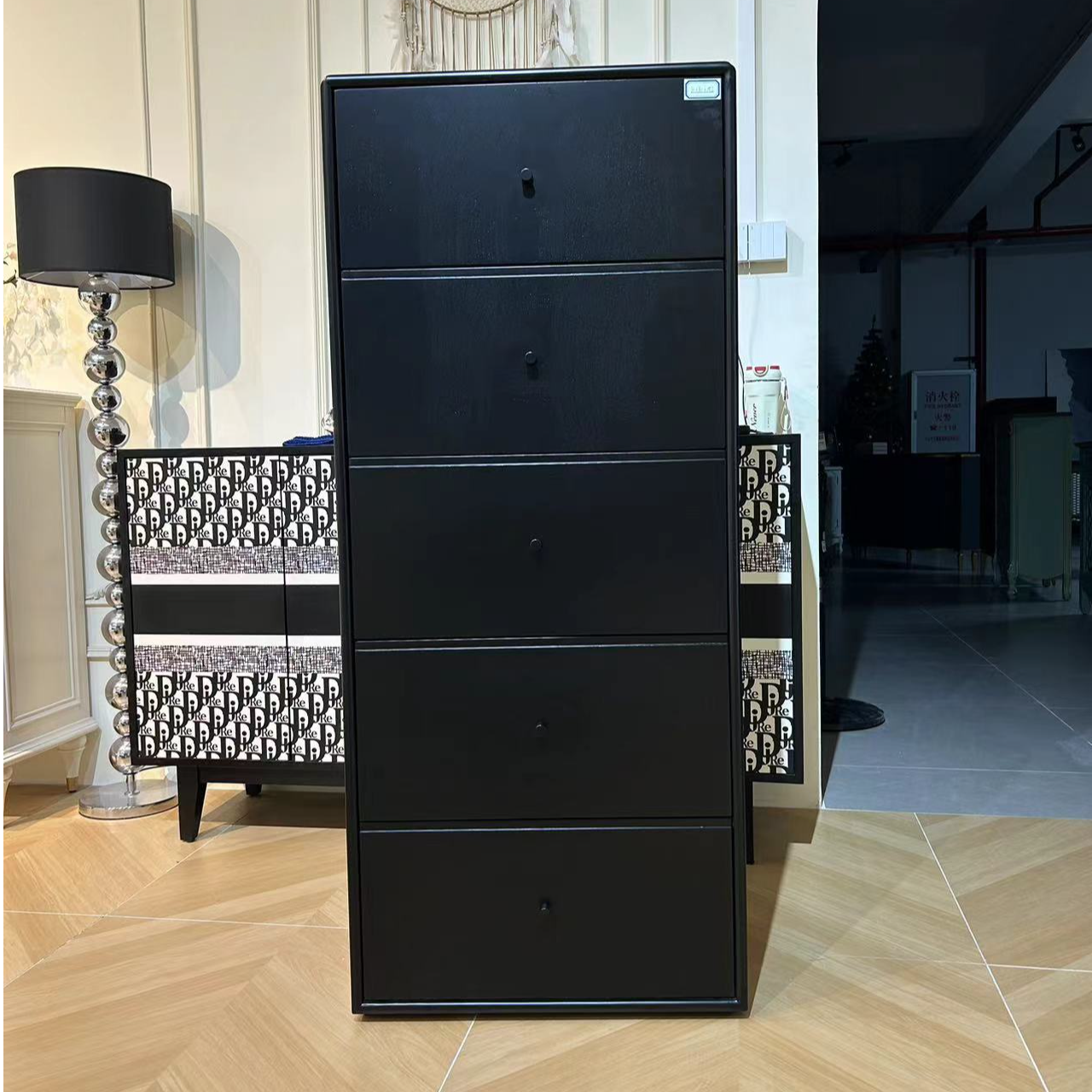 60*40*142 法式复古五斗柜简约靠墙立柜中古风轻奢高级收纳储物柜