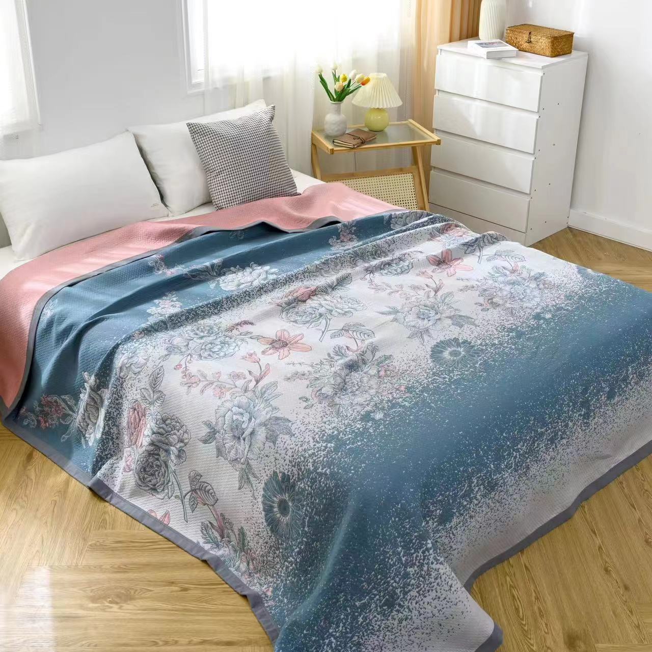 【Q星际花园】230*250CM多层天丝匹长绒马棉纱布软可铺可盖亲肤床盖