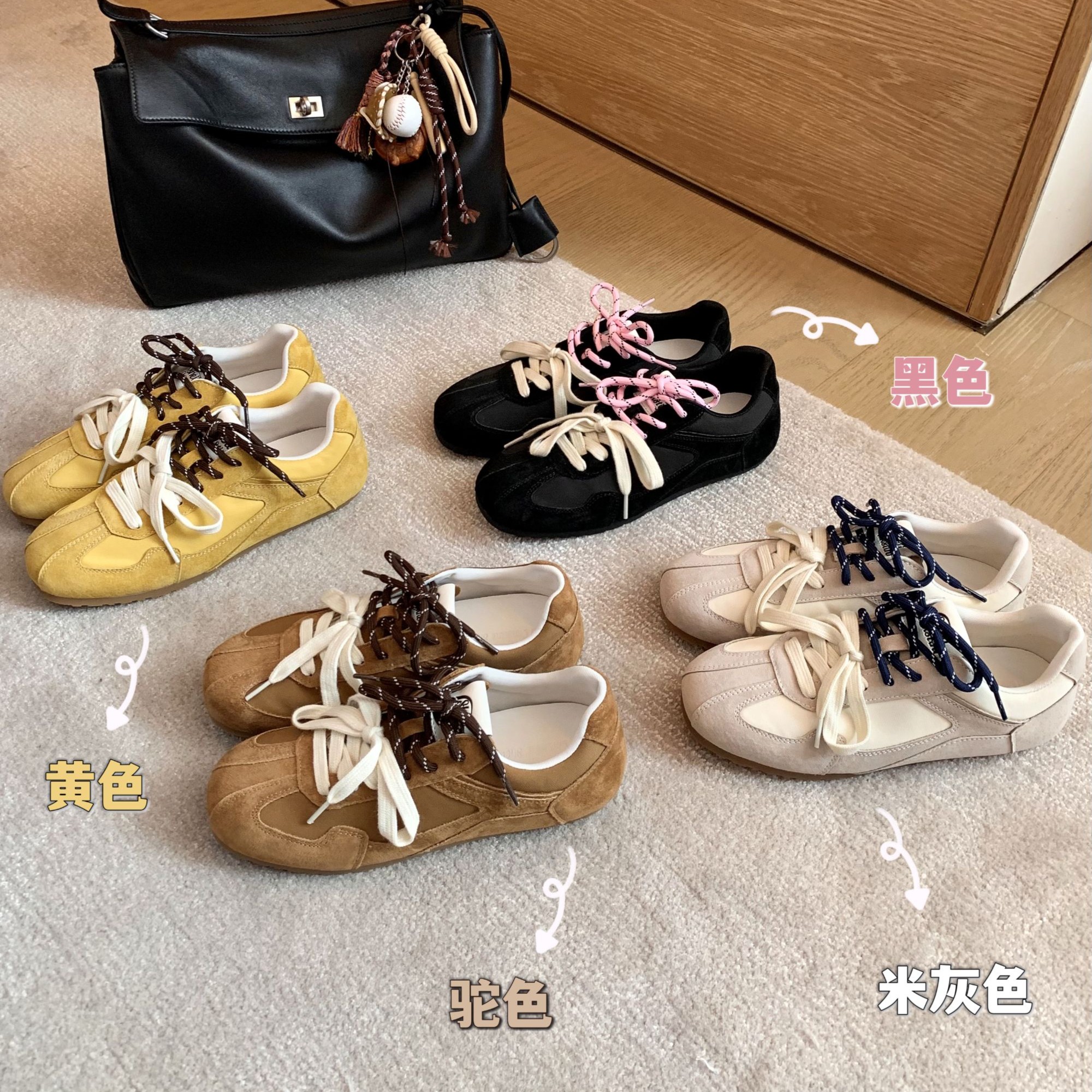 苏茵茵复古德训鞋雅丹风女款运动休闲鞋秋季百搭阿甘鞋E4319306