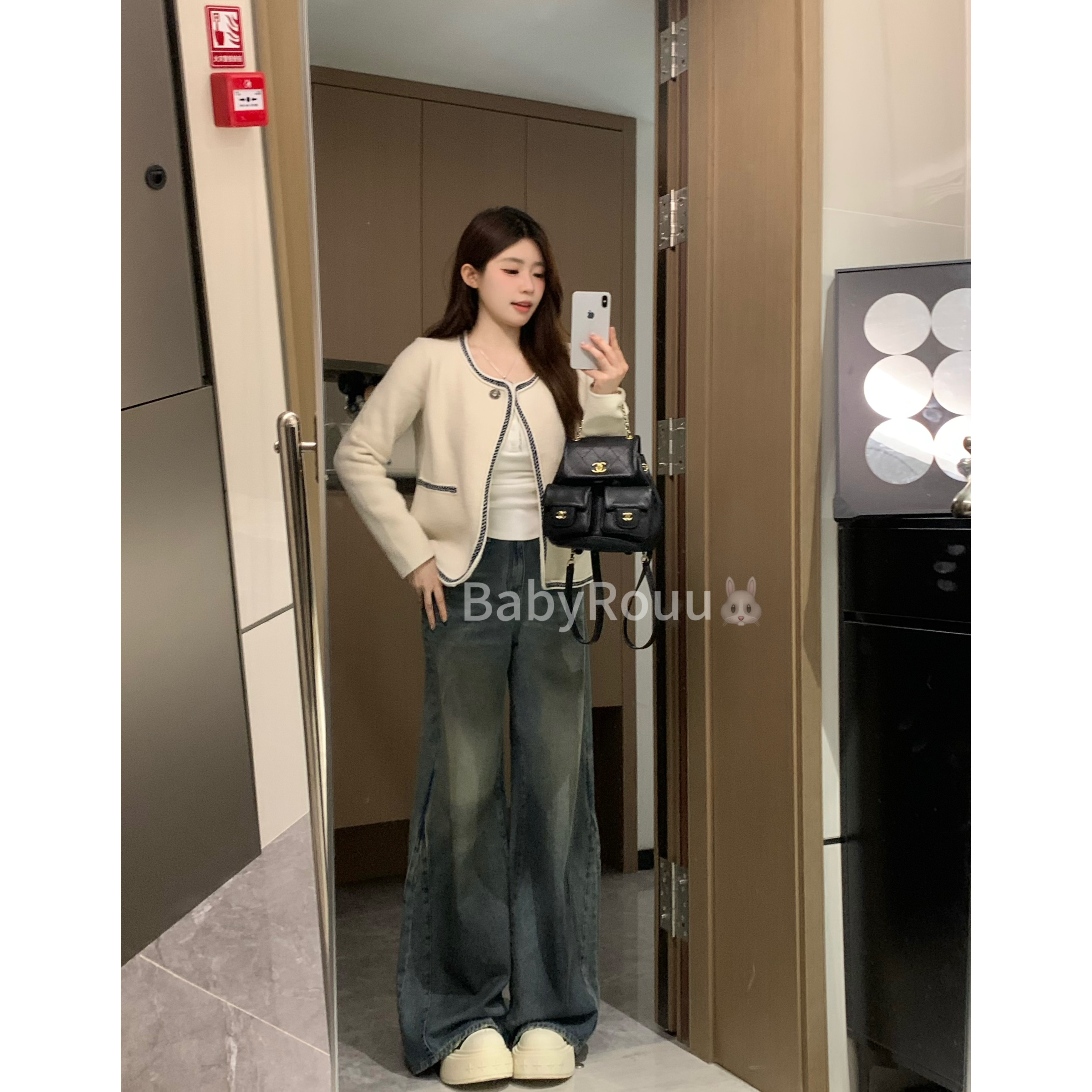 baby rouu【现货】【黎明恋人】温与柔气质小香风时尚精致撞色外套