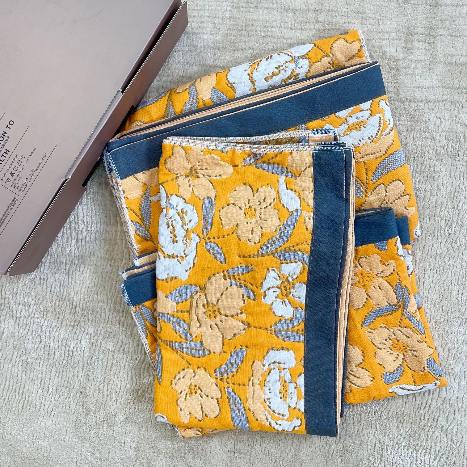 【新人福利 盛开枕巾】52*80纱布枕巾多功能提花家用