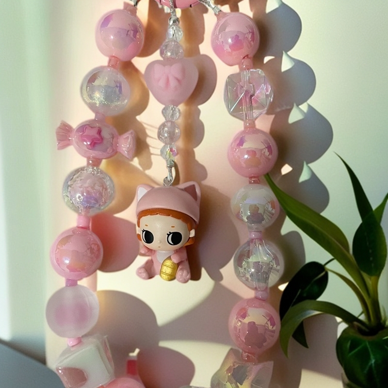 卡通串珠手机链挂链 默认微瑕手工手工彩色彩色ins