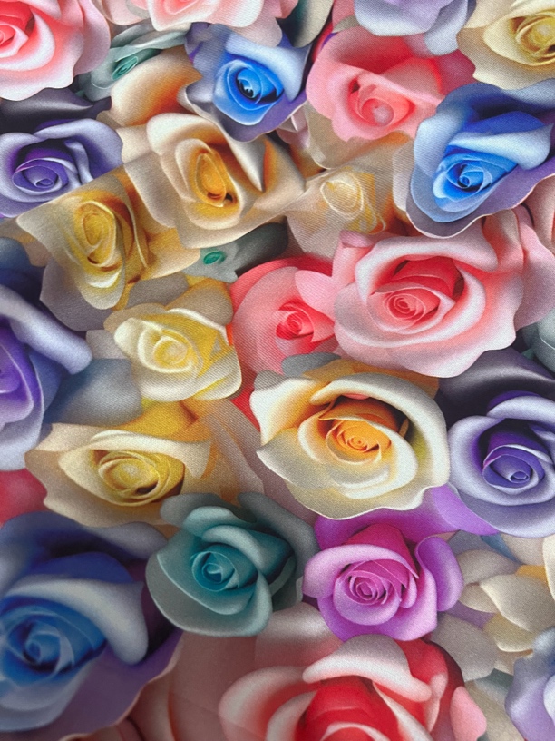 ［丰华］全棉精品3 D数码印花棉绸连衣裙套装面料