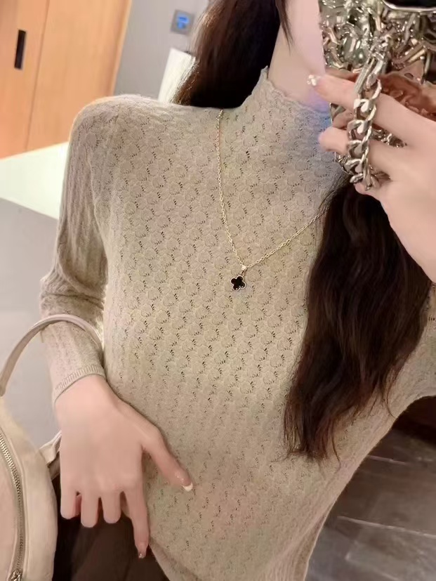 欧洲站半高领针织打底衫长袖女