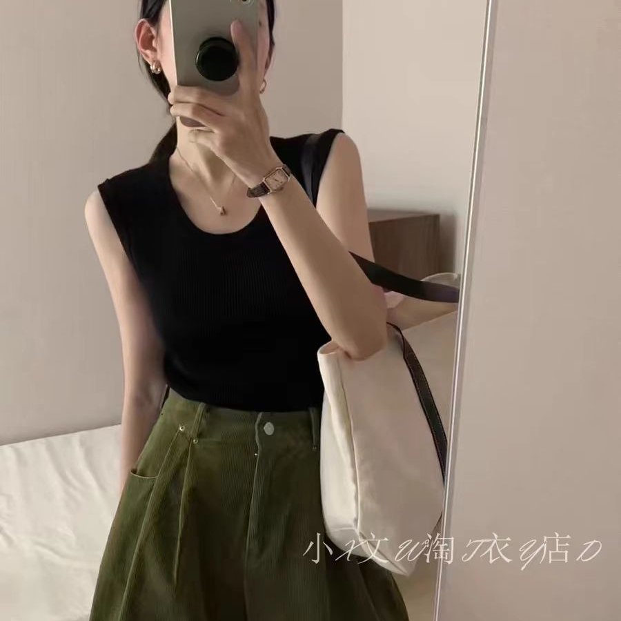 欧洲站2024春季新款针织背心女