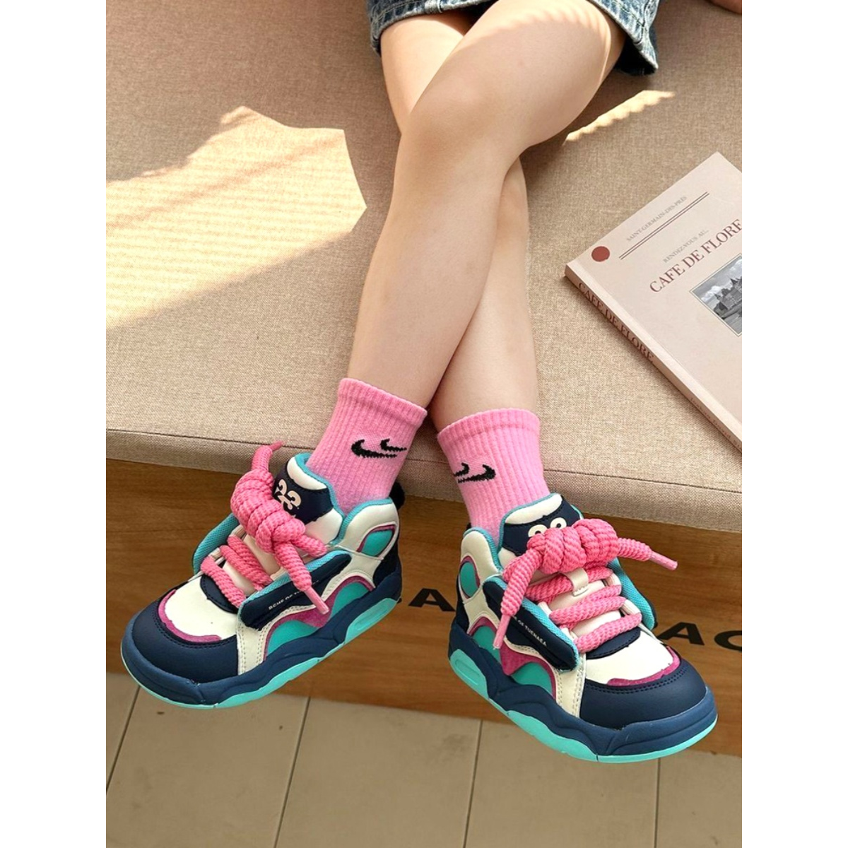 乔丹女童鞋运动鞋2023新款春秋儿童高帮板鞋中大童女孩潮牌丑萌面