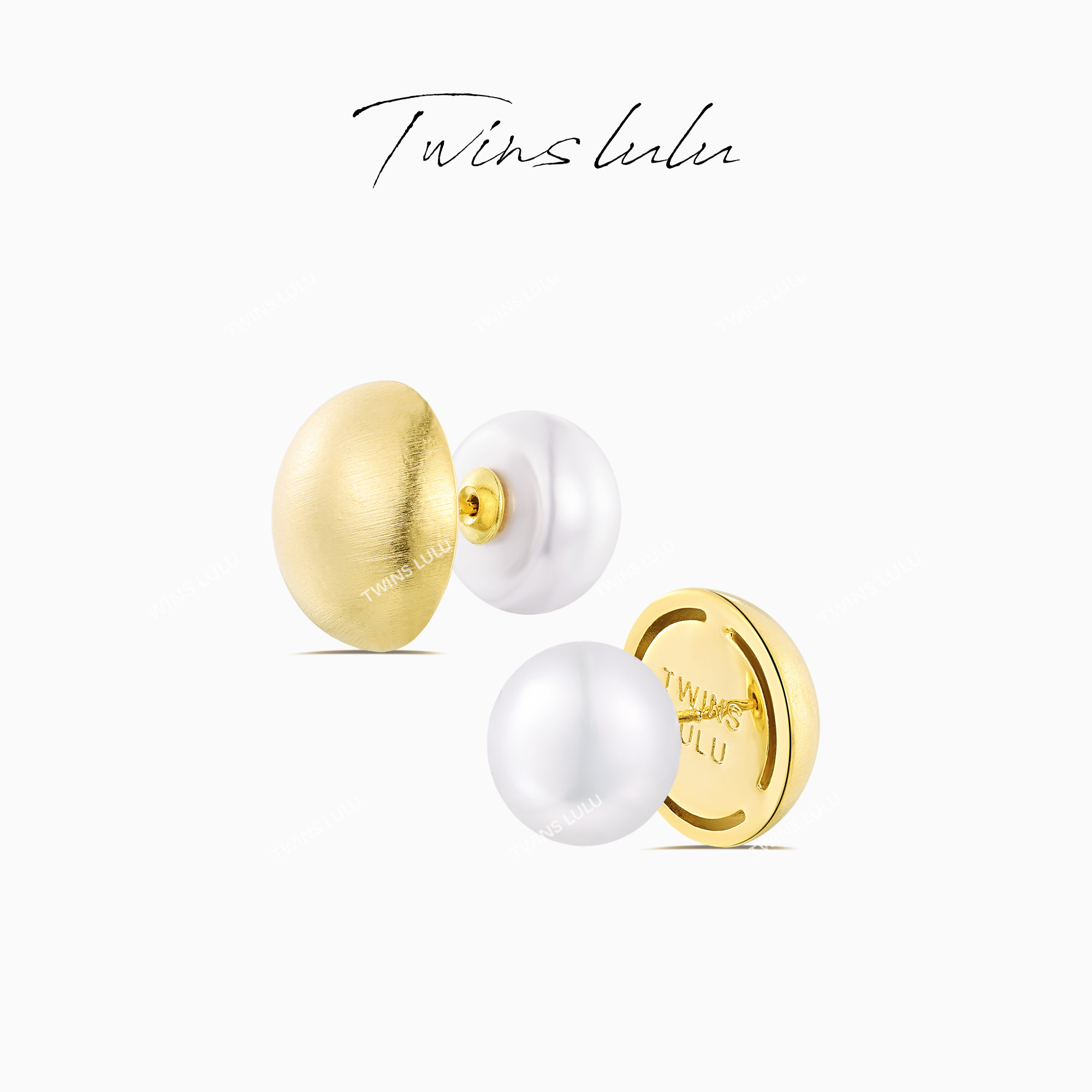 TWINS LULU 镀k金 【春上新】素颜神器双面珠耳环TSL716
