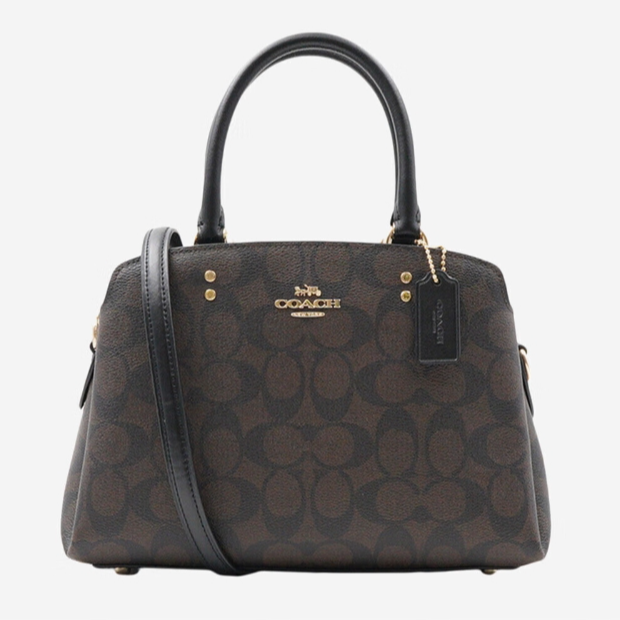 COACH/蔻驰【千寻】coach Mollie 25 托特包 女款C4250深棕黑色老花