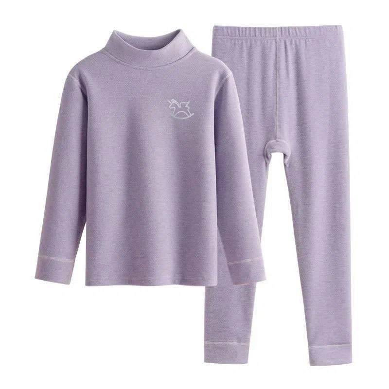 双面德绒儿童加绒无骨秋冬季爆款保暖套装打底儿童保暖半高领内衣