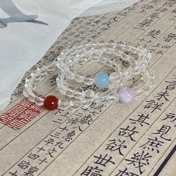 双A级白水晶手串手链弹力绳款简约百搭休闲单圈清新仙气