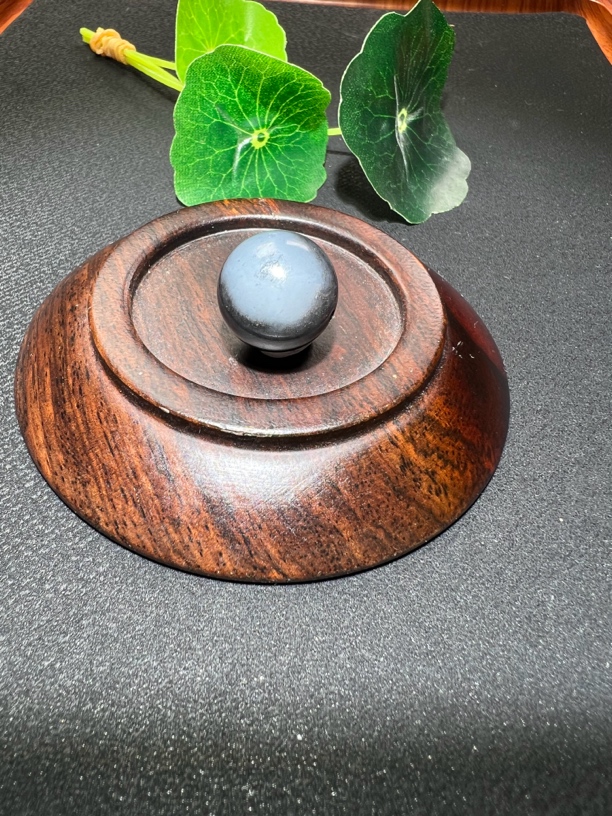 和田玉青花聚宝盆，卡16m完美无暇黑白分明无裂棉