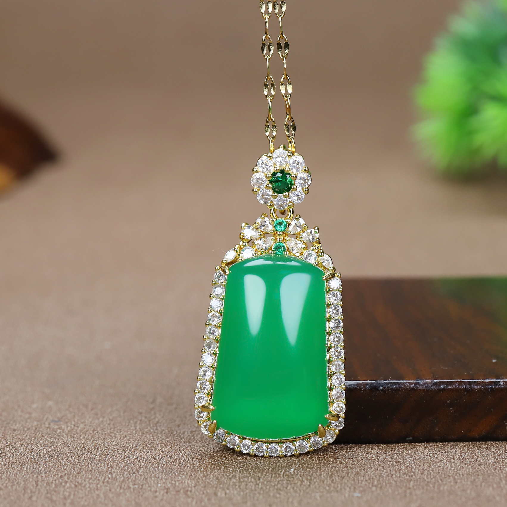 玉髓 【H61】吉祥平安牌气质项链时尚复古妈妈款