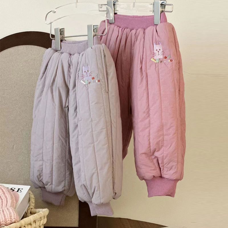 【巴拉甄选】女童长裤棉裤冬季2023新款童装洋气夹棉保暖长裤女宝