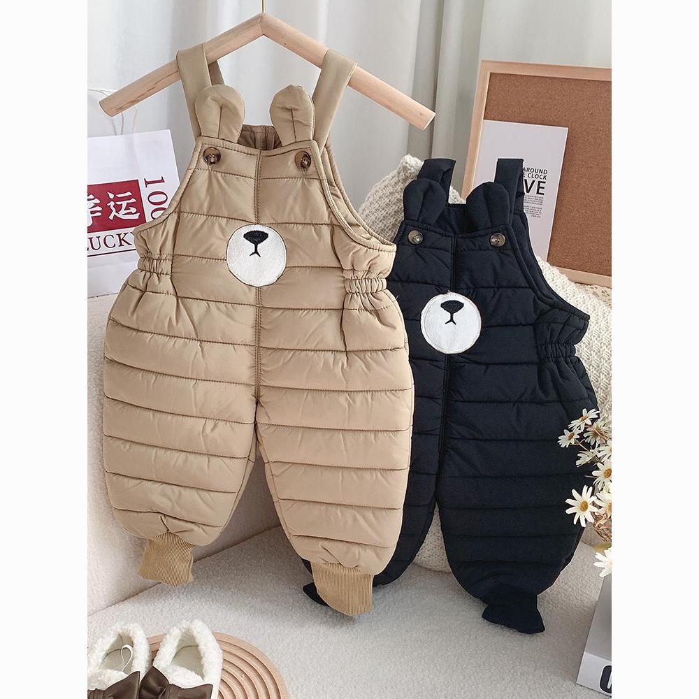 【冬季大促】男童加绒背带裤儿童保暖洋气女宝宝冬季加厚棉裤可