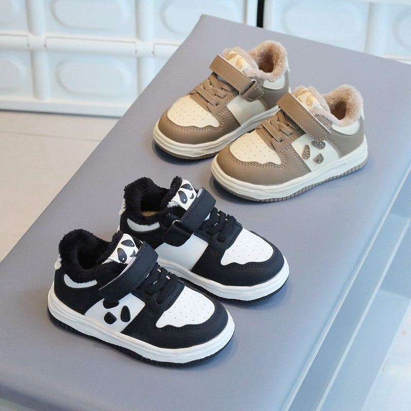 【小扬哥推荐】2023新款童鞋男童时尚熊猫休闲鞋韩版加厚保暖女童