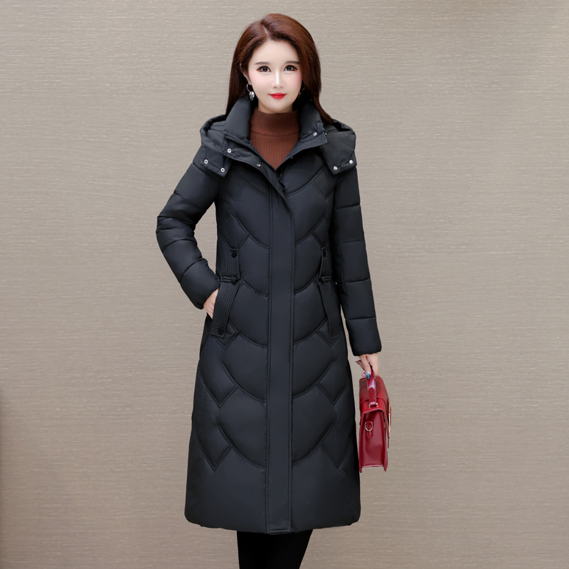 2025新款过膝长款棉服女修身显瘦大码棉衣女