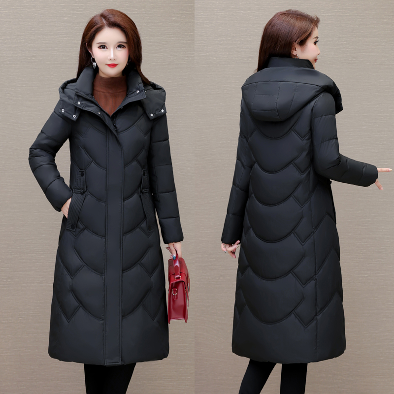 （现货+运费险）2025新款冬季棉服长款过膝加厚修身显瘦大码棉衣女
