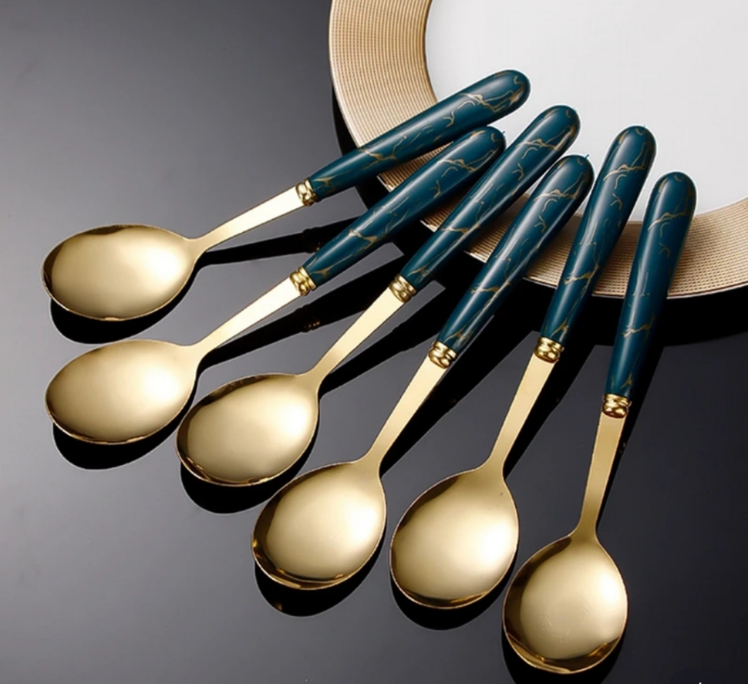 手柄橡胶餐具喝汤家用合金筷套装碗碟