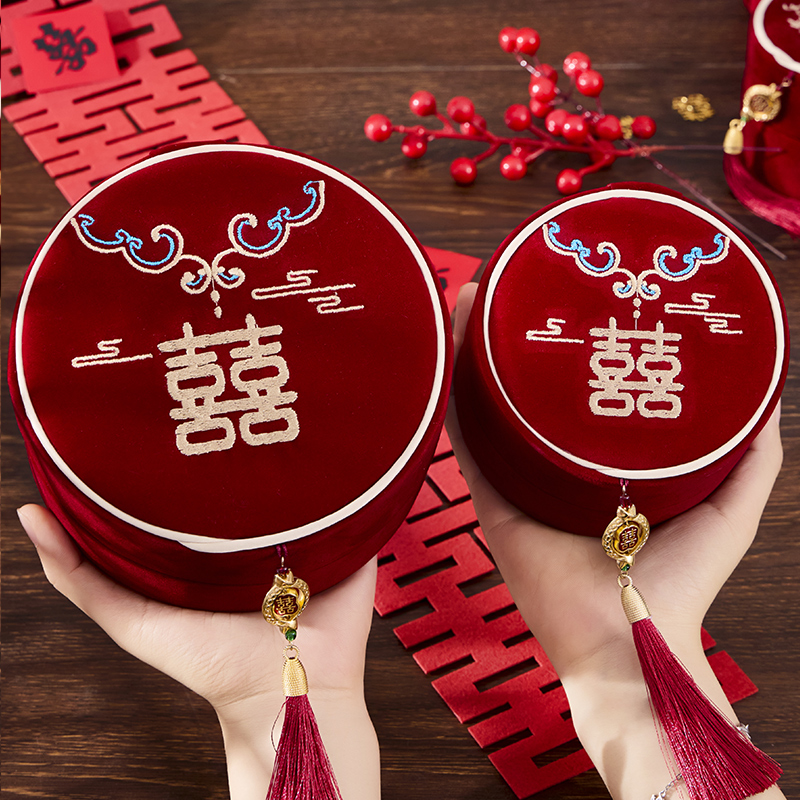 结婚用品大全针线盒包家用高端嫁妆陪嫁套装物品女方红色实用喜箱