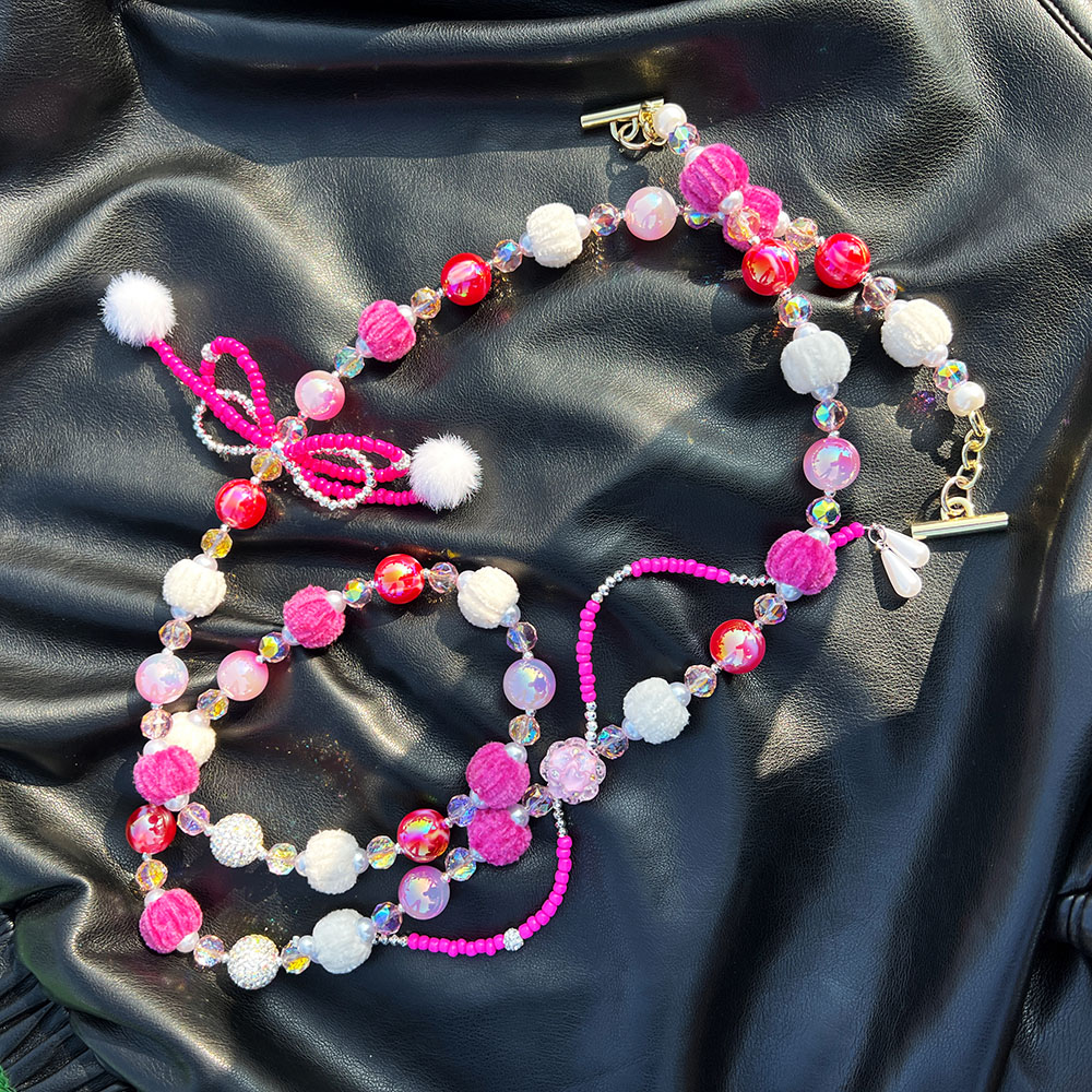 粉色长肩带配饰猫头鹰换脸包