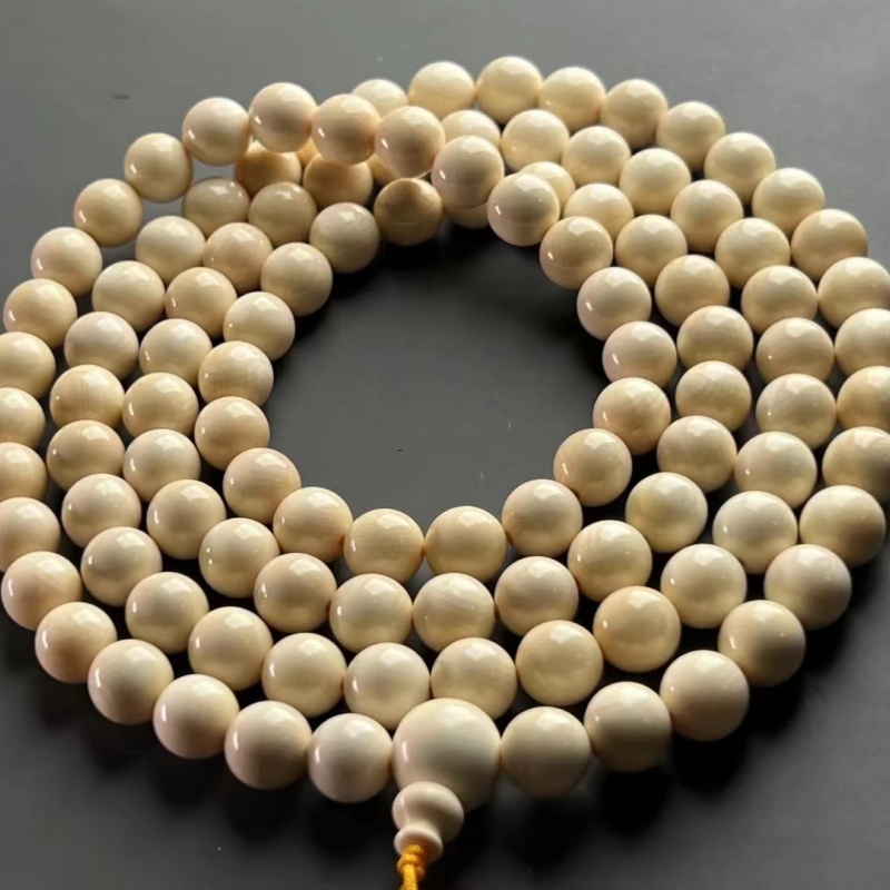 猛犸牙长串圆珠108颗天然无漂色