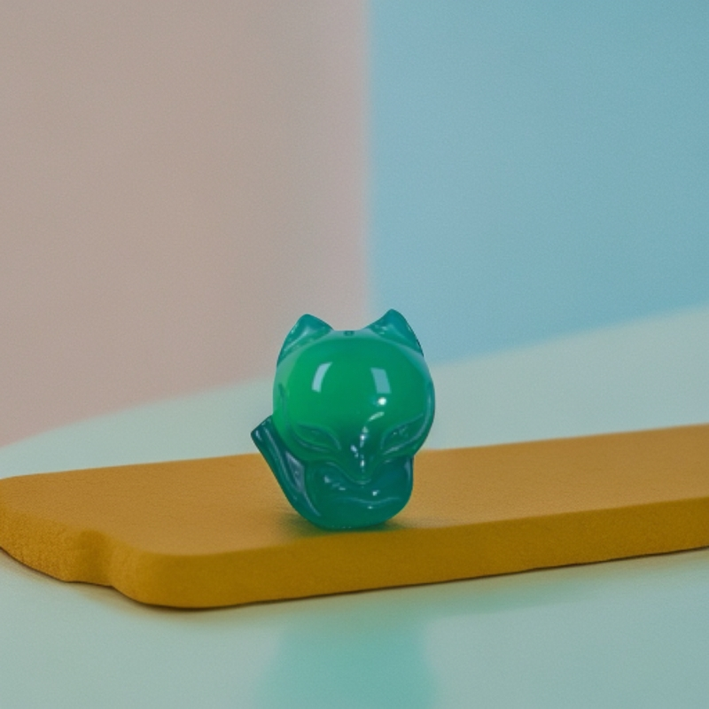 玛瑙玉髓绿色狐狸吊坠多样性发货