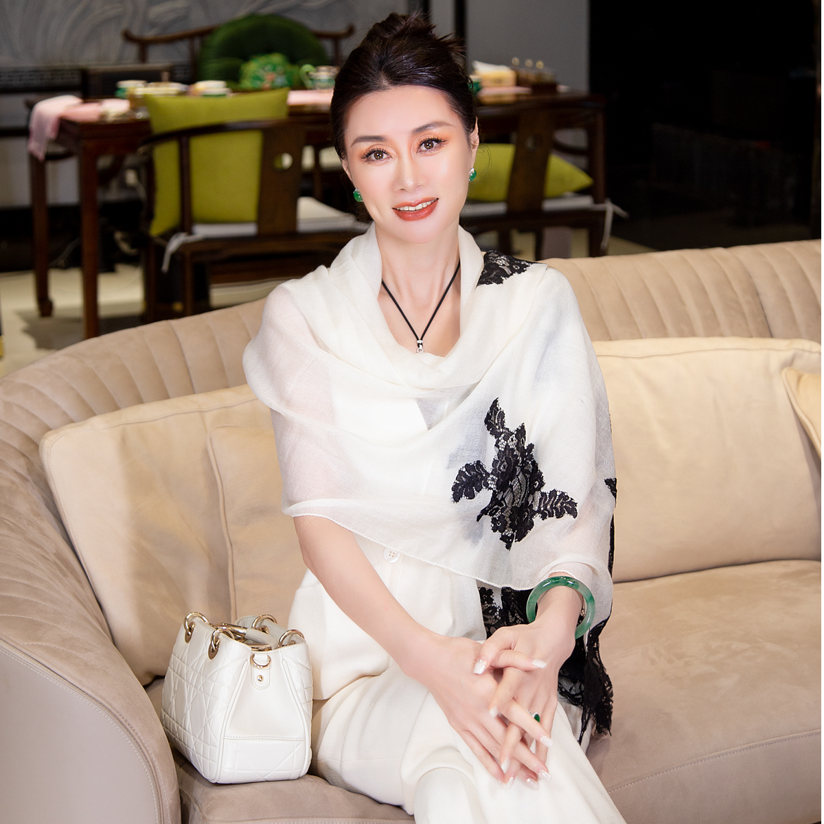 EDFNOT/杨红霞汝意TSYR拼蕾丝围巾