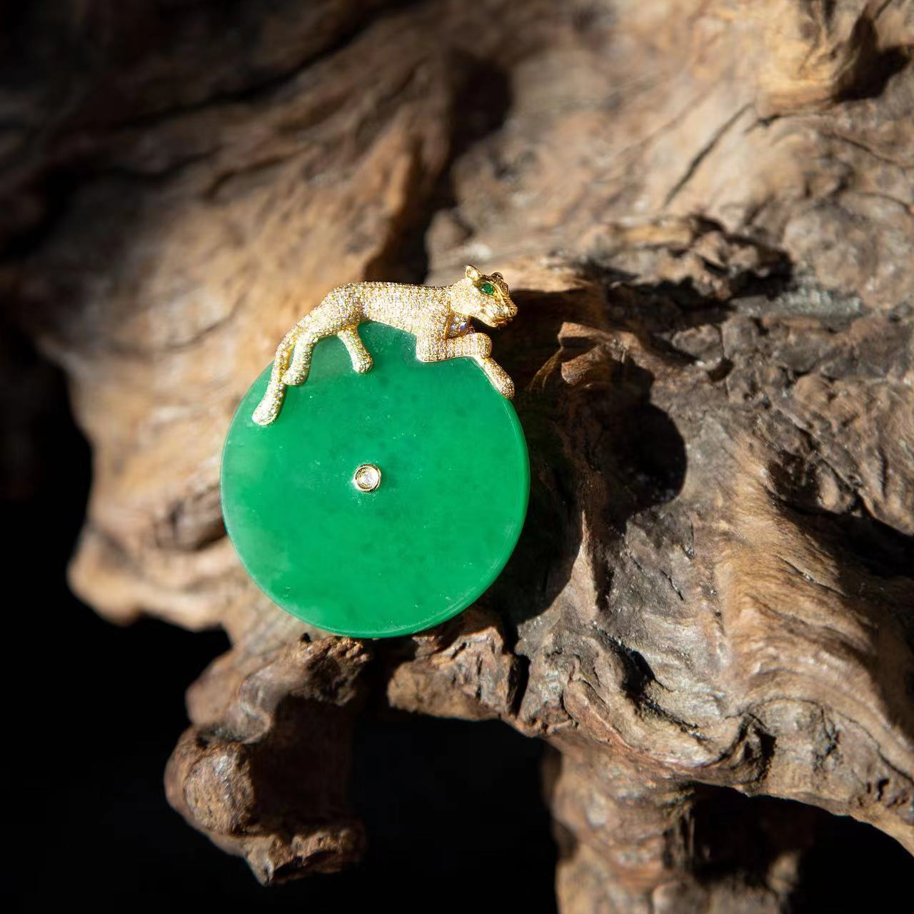 EDFNOT/杨红霞汝意 非金属合成锆石吊坠 独龙YU豹平安吊坠