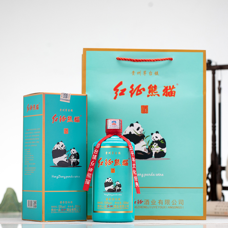 红征熊猫茅台镇53度酱香型白酒大曲坤沙口粮酒500ml53%Vol500ml