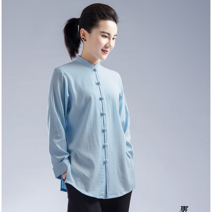 断码处理 夏季太极服男女 薄棉麻武术练功晨练 太极拳服唐装短袖