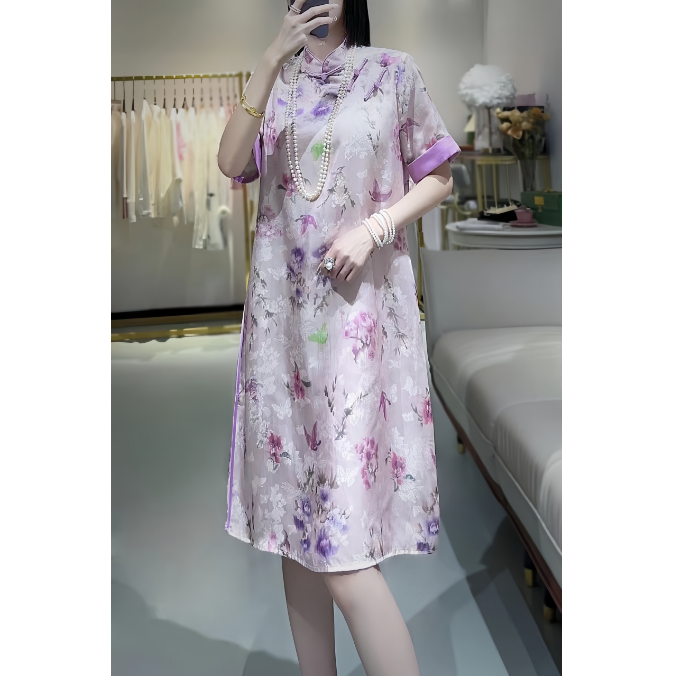 2365印花连衣裙中国风A版夏季