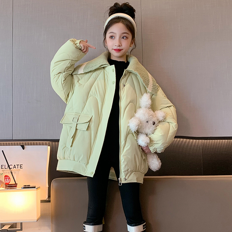 女童棉服冬装外套2023新款女孩冬季棉衣宽松版儿童中长款棉袄韩版