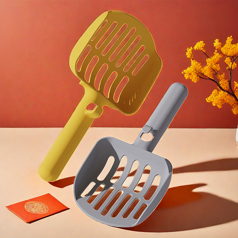 猫砂铲子大号带挂钩豆腐砂膨润土猫屎简约铲屎官铲长柄细孔大小孔