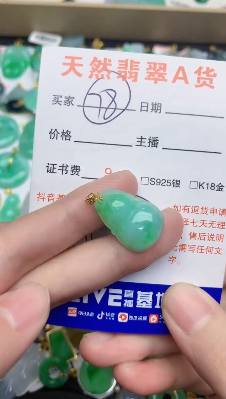 【闪购商品】翡翠颈饰18K金镶嵌1