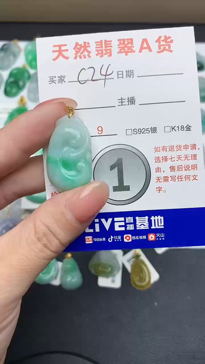 【闪购商品】翡翠颈饰18K金镶嵌1