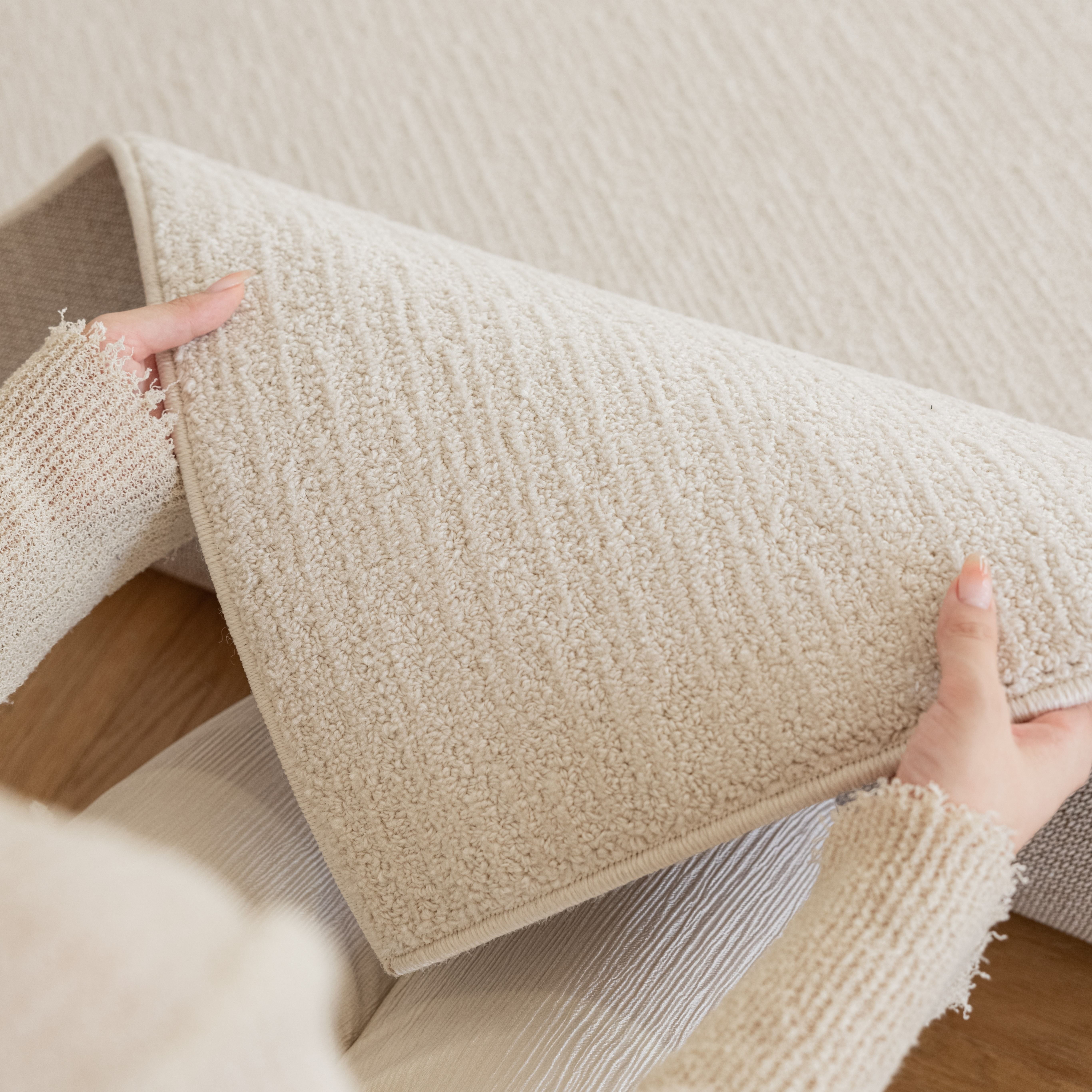 防水抗污奶油风纯色易打理硅藻丝地毯高级感加厚卧室书房椅子加厚