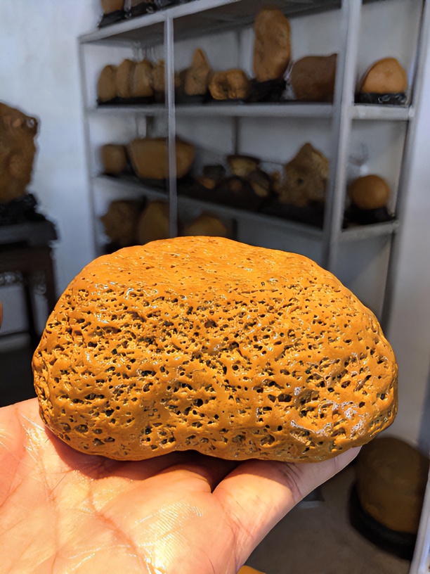 直播间链接，贺州黄蜡石观赏石摆件.原石手玩把件个性居家奇石摆件