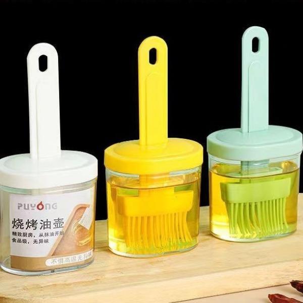油刷子厨房烙饼家用耐高温食用刷酱烧烤油刷按压式带瓶一体式