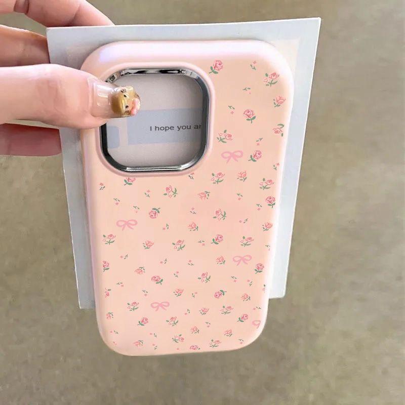 粉花适用苹果iphone小米15/14/13promax防摔vivo华为oppo手机壳女
