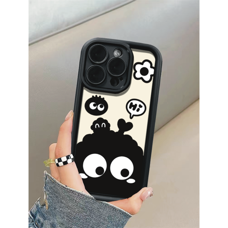 可爱黑色煤球 适用iphone15/14/13/苹果手机壳女华为vivo小米oppo
